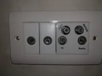Aerial output on wall Belfast Aerials Reliable Satellite & TV Aerial Repairs in Crumlin Lisburn Larne
